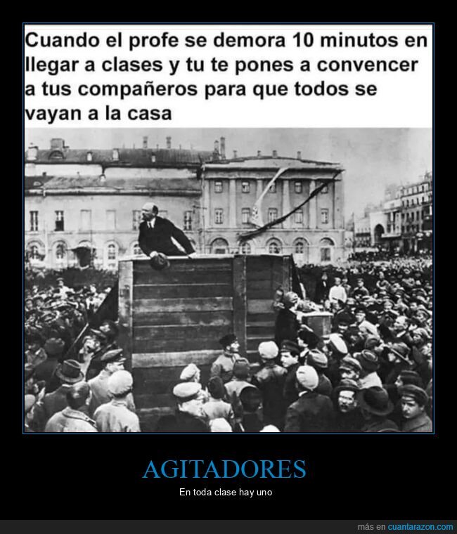 profesor,llegar tarde,convencer,clase,lenin