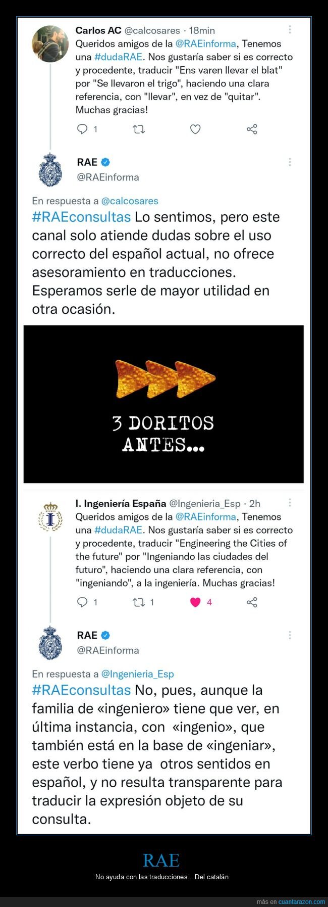 rae,catalán,inglés,traducciones