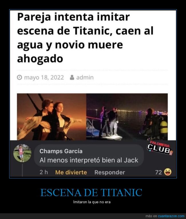 ahogado,comentarios,fails,imitar,morir,novio,titanic