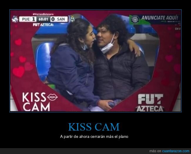 kiss cam,pareja