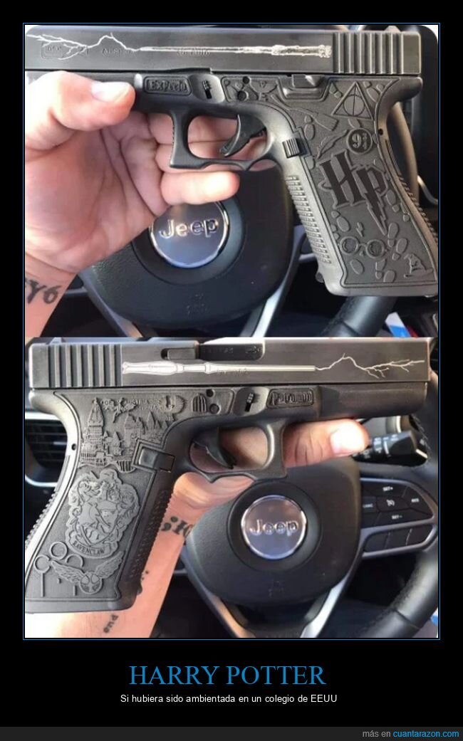 harry potter,pistola,colegio,eeuu