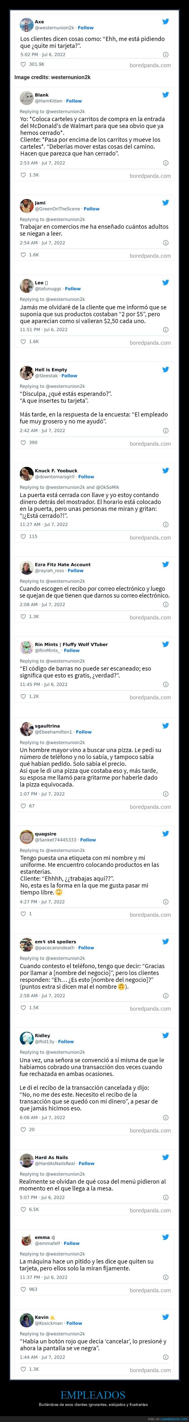 empleados,clientes,ignorantes