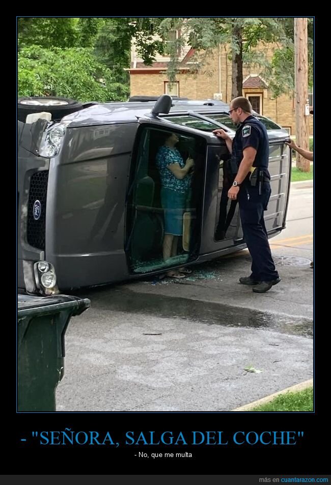 coches,policía,señora,wtf