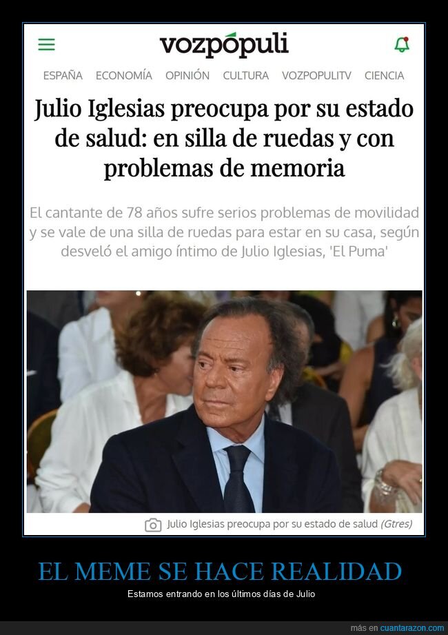 julio iglesias,salud