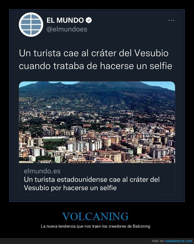 balconing,caer,turista,vesubio,volc&aacute;n,volcaning