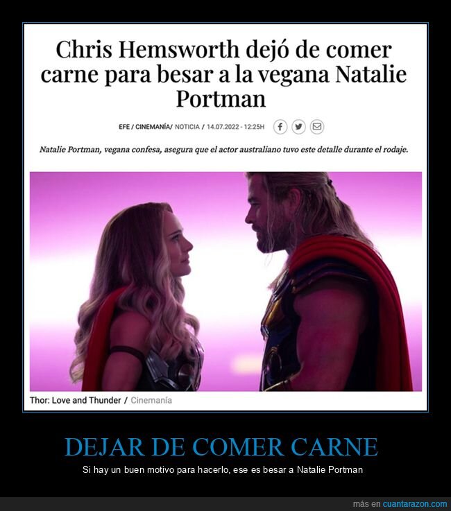 carne,chris hemsworth,natalie portman,vegana