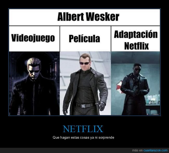 albert wesker,videojuego,película,netflix,resident evil
