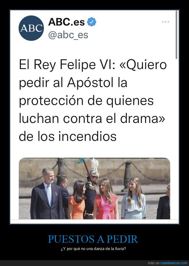 felipe vi,pedir,apóstol,incendios