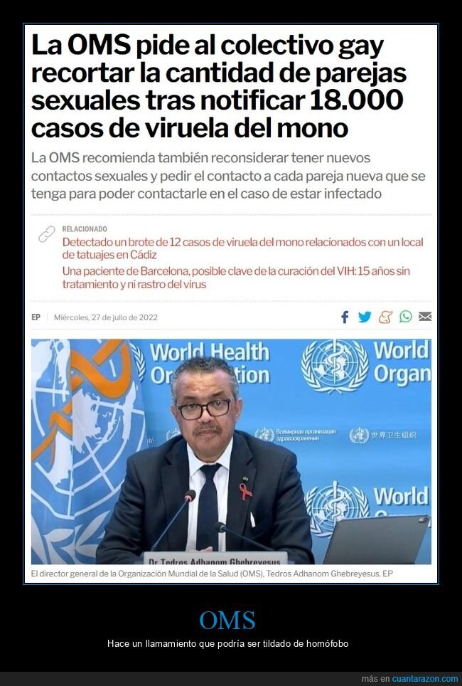 oms,gays,parejas,reducir,viruela del mono