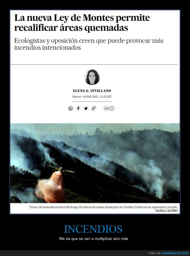 ley de montes,recalificar,áreas quemadas,incendios
