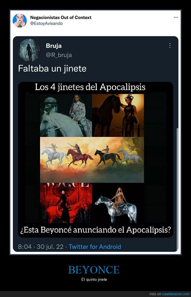 apocalipsis,beyonce,conspiranoicos,jinetes del apocalipsis