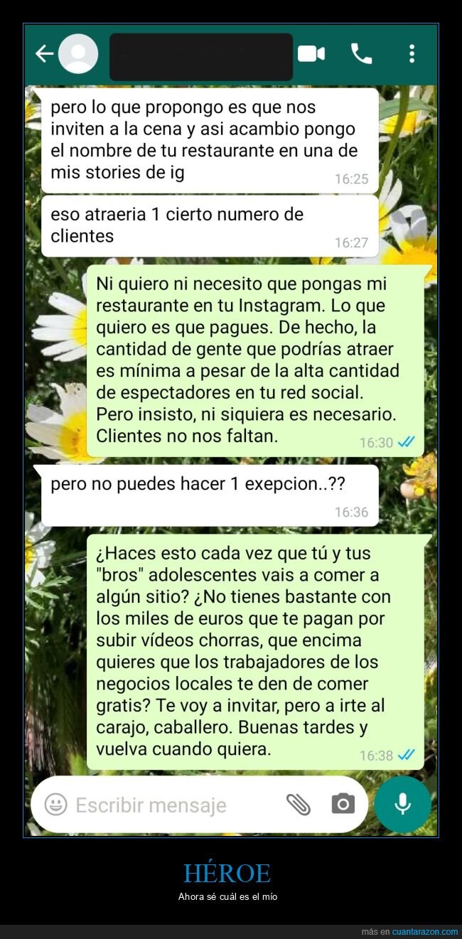 influencers,invitar,restaurantes,gorrones