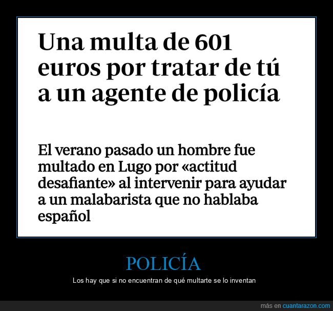 multa,policía,tutear