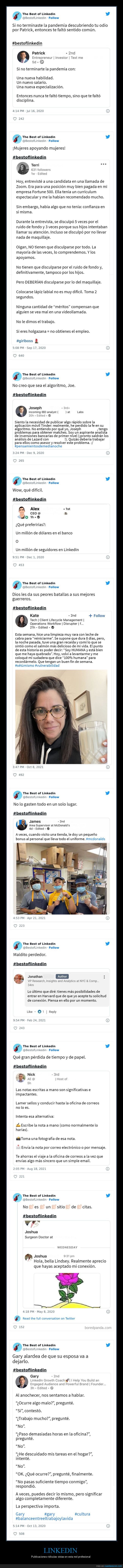 linkedIn,publicaciones ridículas