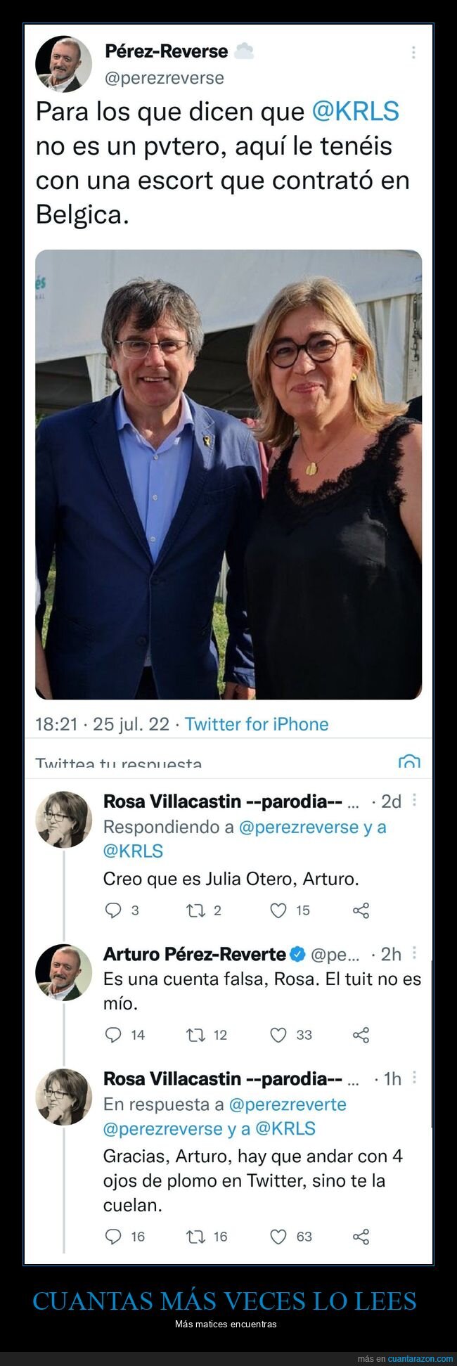 pérez reverte,rosa villacastín,trolling,cuentas falsas