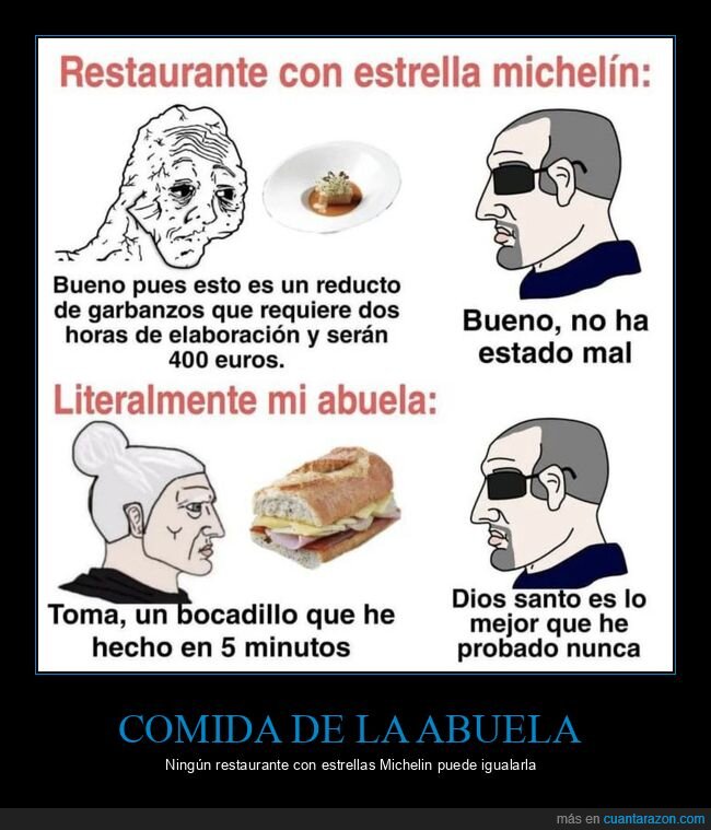 restaurante,estrella michelin,abuela,bocadillo