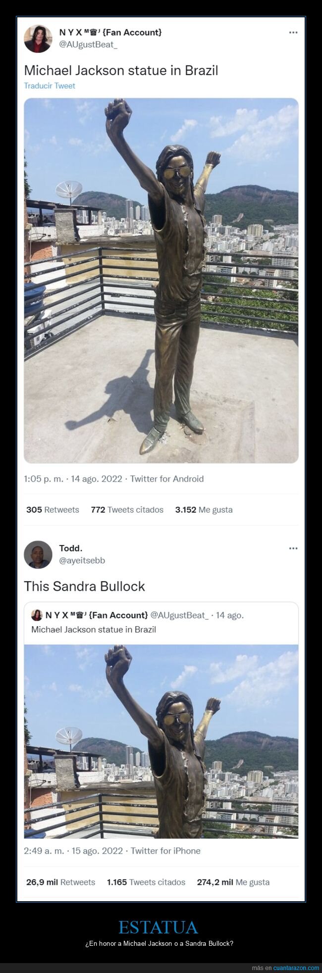 michael jackson,sandra bullock,estatua