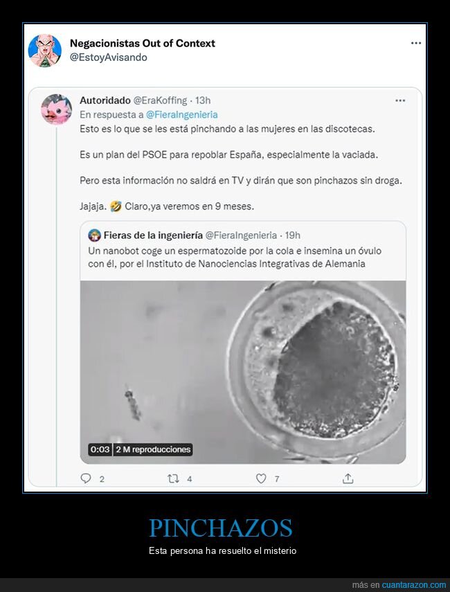 conspiranoicos,espermatozoide,nanobot,óvulo,pinchazos