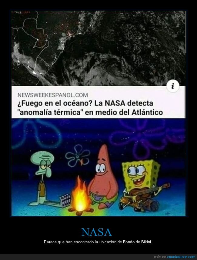 fuego,océano,anomalía térmica,atlántico,bob esponja