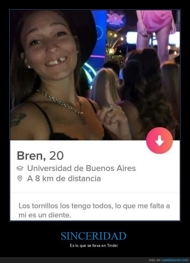 diente,tornillos,mujer,bren,ligar,tinder