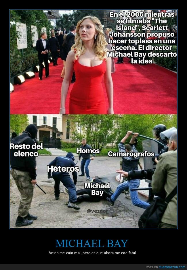 scarlett johansson,michael bay,topless,desnuda