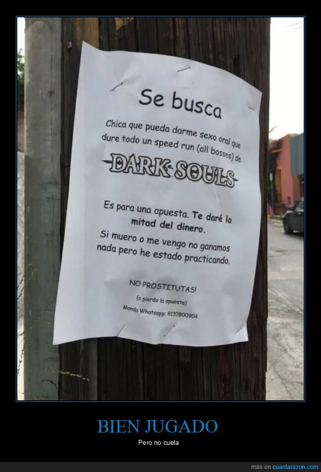 se busca,dark souls,apuesta,speed run,sexo oral