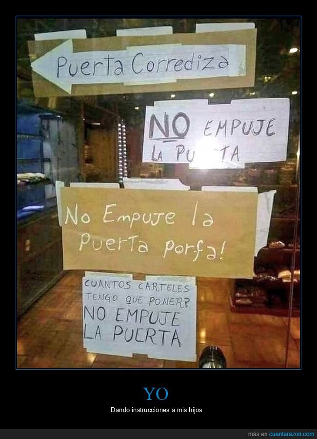cartel,puerta,empujar