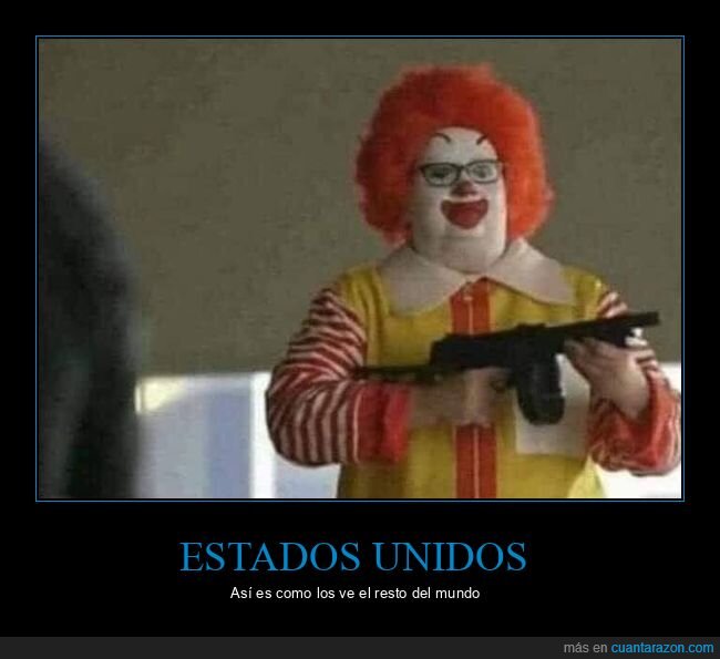 eeuu,payaso,ronald mcdonald,gordo,arma