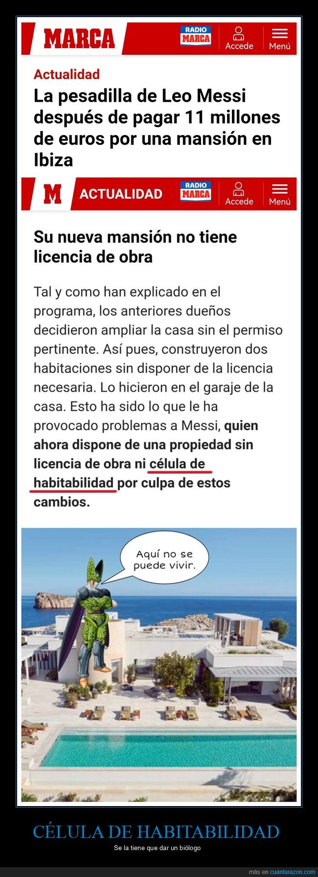 cédula de habitabilidad,célula,dragon ball,mansión,messi