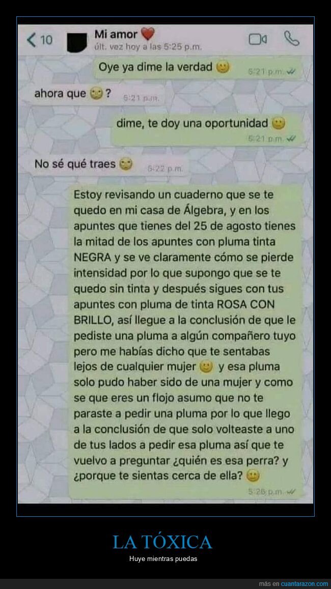 apuntes,bolígrafo,novia,tóxica