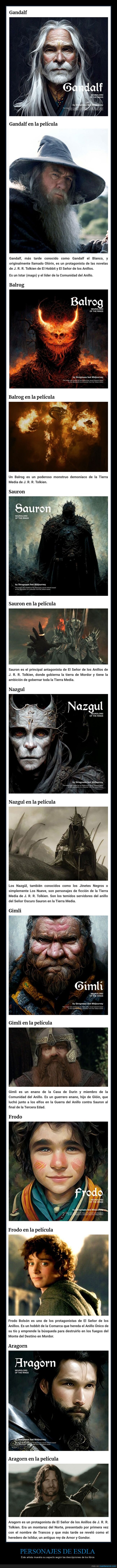 el señor de los anillos,personajes,aspecto,descripciones