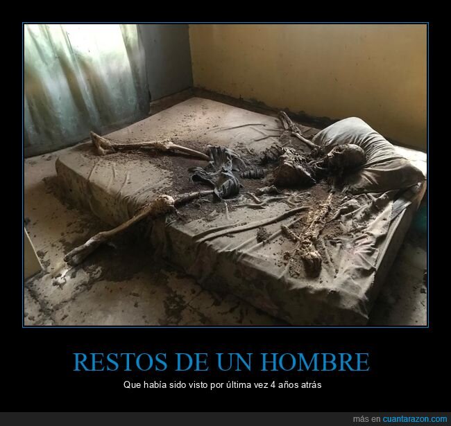 restos,esqueleto,muerto,cama