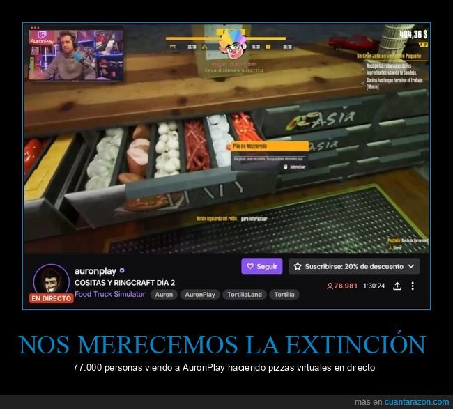 auronplay,pizzas virtuales,twitch