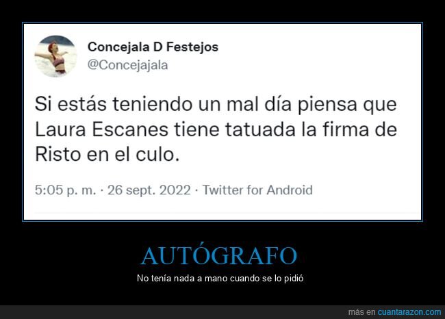 risto,laura escanes,autógrafo,tatuaje