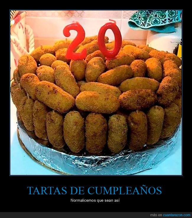 croquetas,tarta,cumpleaños