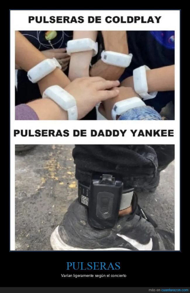 pulseras,conciertos,coldplay,daddy yankee