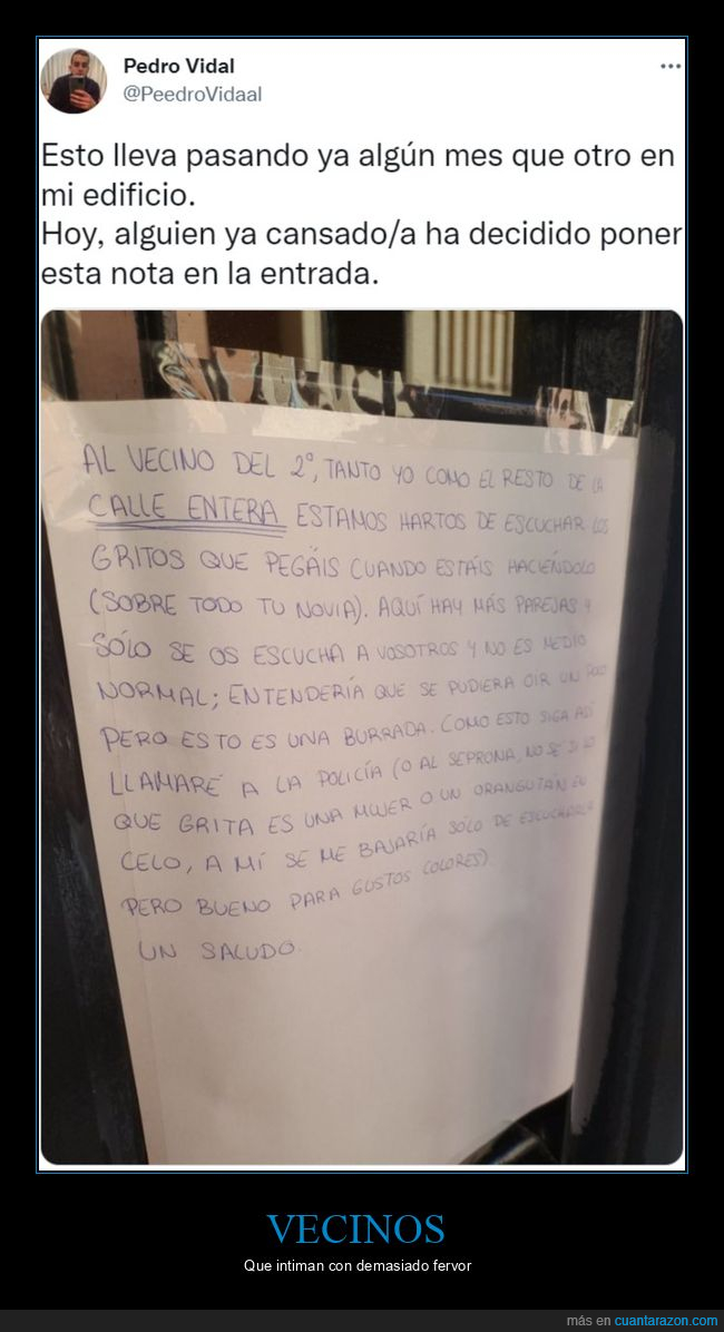 vecinos,carteles,gritos