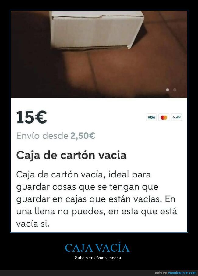 caja,vacía,wallapop