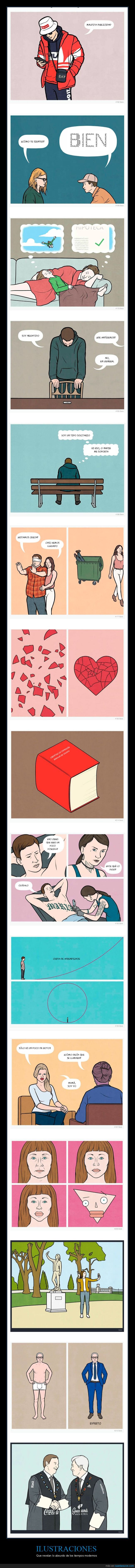 ilustraciones,absurdo,tiempos modernos