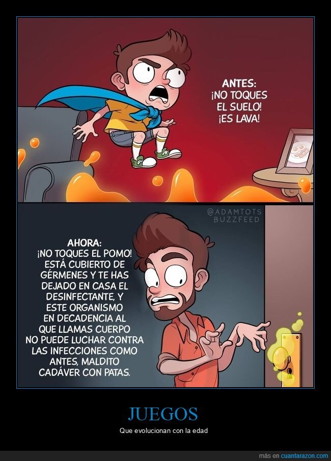 el suelo es lava,pomo,tocar