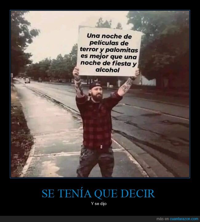 películas de terror,palomitas,fiesta,alcohol,mejor
