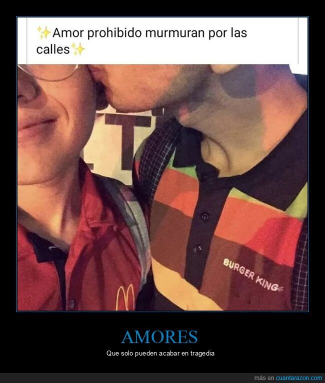 amor prohibido,burger king,mcdonald's,pareja