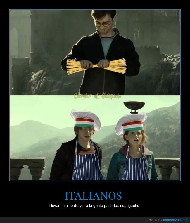 harry potter,espaguetis,partir,italianos