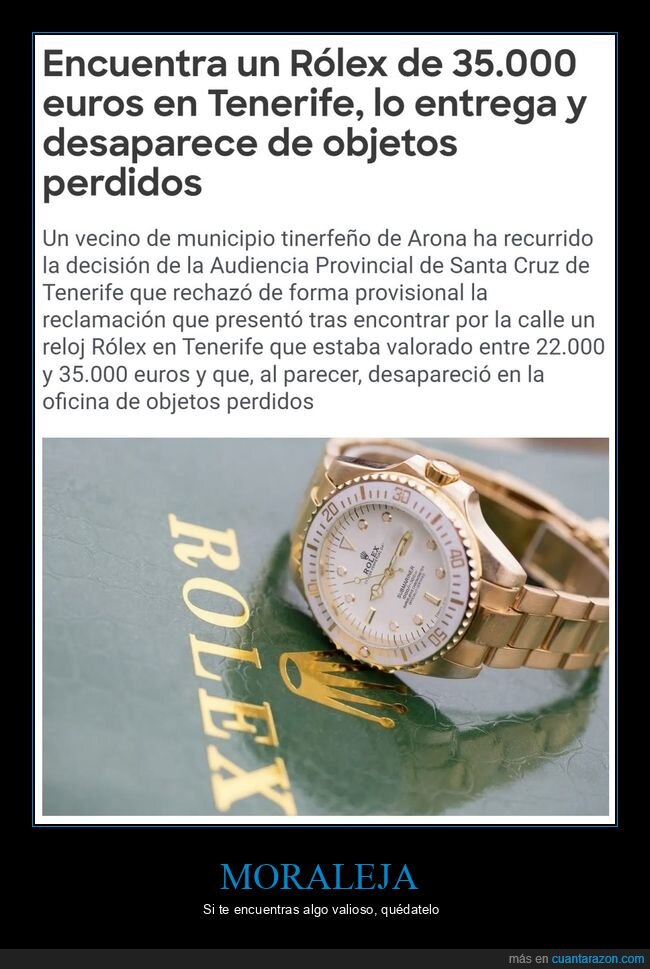 rólex,encontrar,desaparecer,objetos perdidos