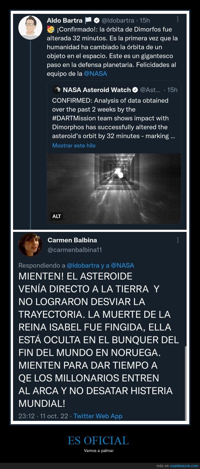 asteroide,conspiranoicos,desviar,isabel ii