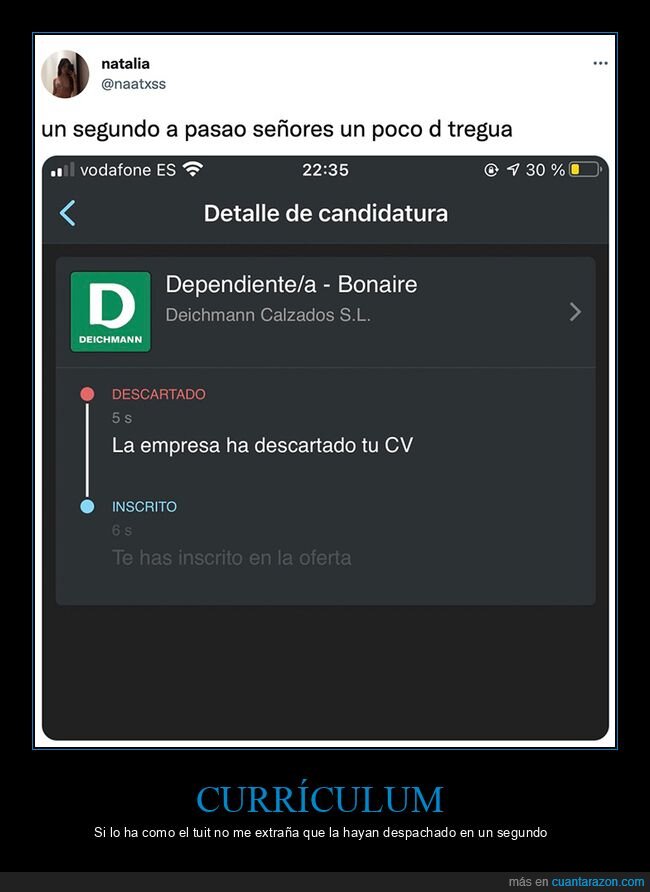 1 segundo,currículum,descartar