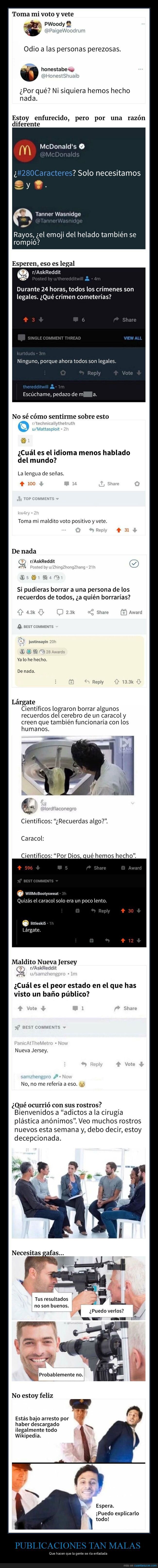 publicaciones malas,reírse enfadado