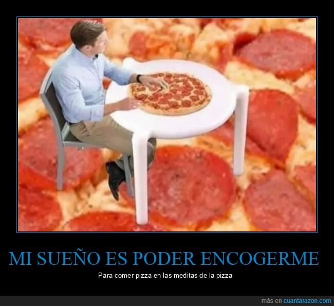 sueño,encogerse,comer,pizza,mesita