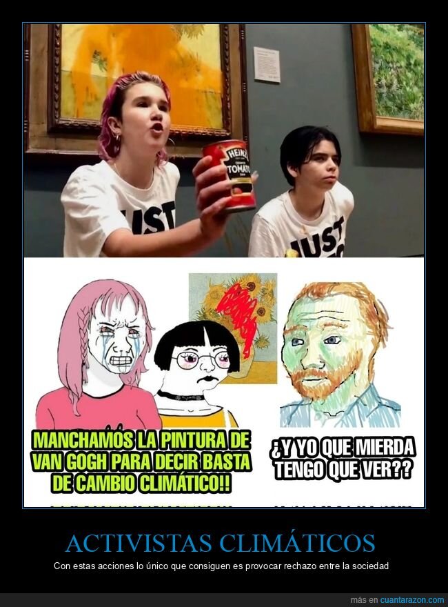 van gogh,manchar,cuadro,activistas,cambio climático