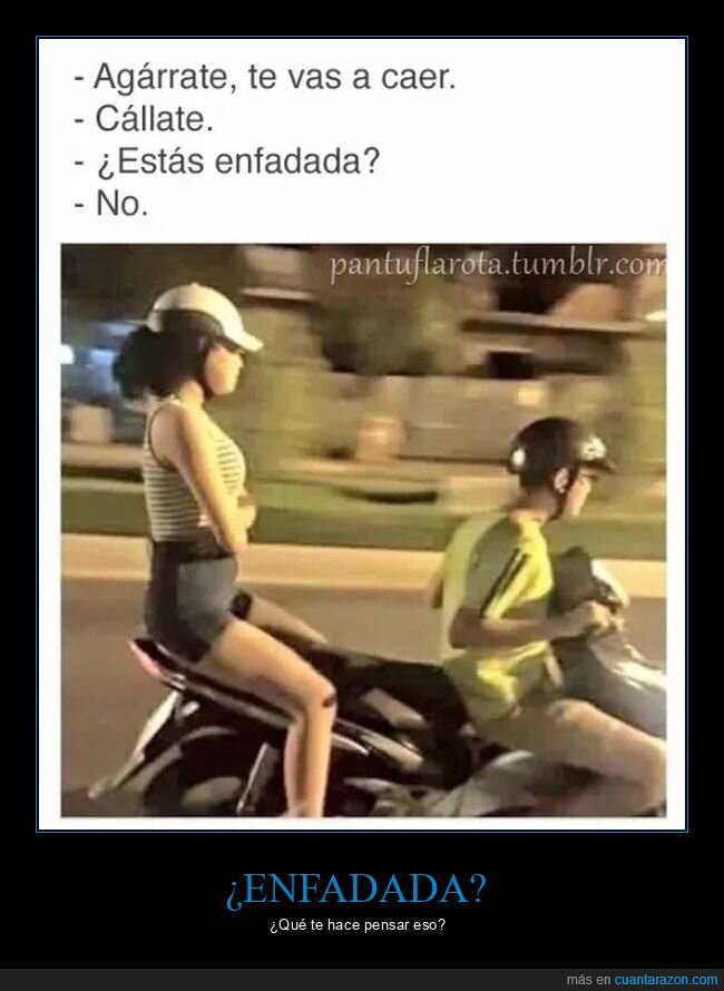 agarrarse,enfadada,motos,novia